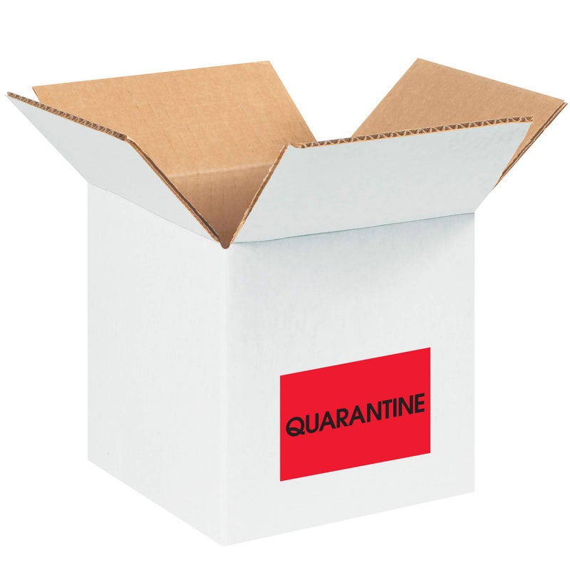 Tape Logic Label  'Quarantine'  2 x 3'  L x W  Fluorescent Red  Roll of 500 Stickers  for Inventory Control and Warehouse Organization - Image 2
